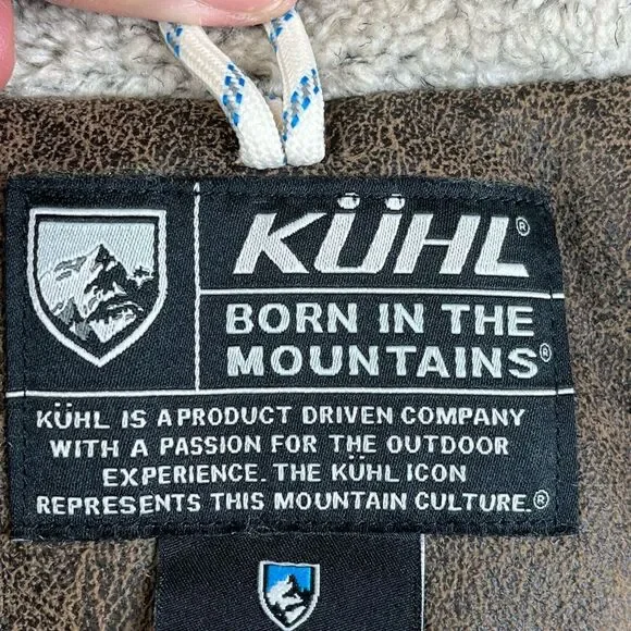 Kuhl Jacket Mens Large Projekt Arktik Hooded Fleece Lined Olive Brown Coat 2067 - Picture 12 of 14